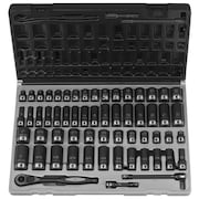 GREY PNEUMATIC 59-Pc 3/8" Frac/Met Duo-Socket Set 6pt GP81659CRD